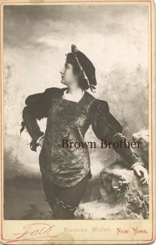 1890s Actress Blanche Walsh Broadway Theatre Cabinet Card Photo 1 (2cds)