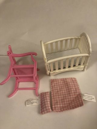 Crib Blanket Pillow And Barbie Doll Chair 3