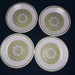 (4) Vintage Franciscan Earthenware Hacienda Green Bread & Butter Plates Set Of 4