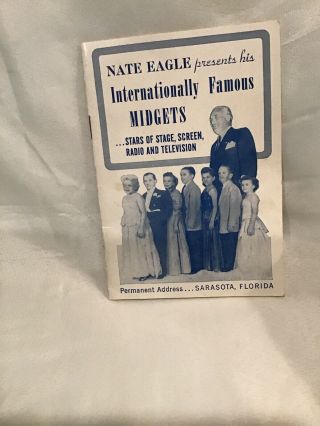 Nate Eagle Internationally Famous Midgets / Stars Of Stage Screen Tv Pamphlet