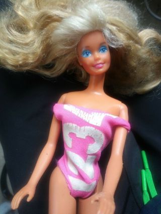 1976 Mattell Barbie Doll Pink Workout Bathing Suit