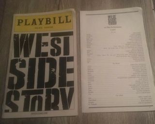 West Side Story Broadway Playbill Palace Theatre Sept 2010,  Cast Insert