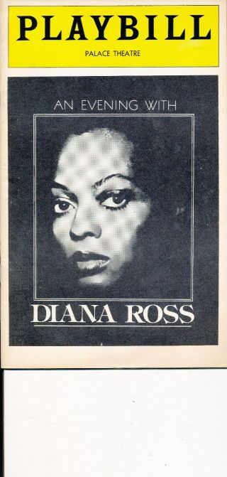 Playbill " An Evening With Diana Ross " At The Palace 1976 Nyc