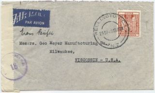 Zealand 1940 Pan Am Clipper Cover To Usa W/postal - Fiscal 4sh Solo