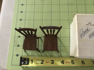 dollhouse miniatures 2 - dark Brown Wood Chairs 2