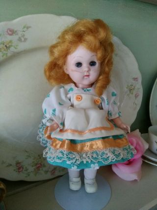 Vintage Vogue Ginny Doll,  Tagged Dress,  Red Hair,  Blue Eyes,  8 "