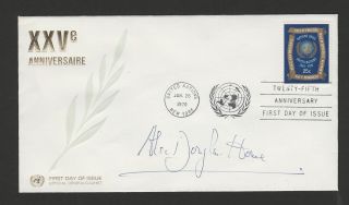 United Nations 1970 Fdc Signed By Uk Prime Minister Alec Douglas - Home