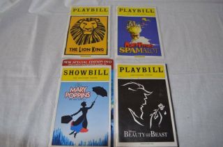 Nyc Broadway Show Playbills Mary Poppins Beauty And The Beast Monty Python 