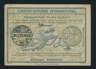 International Reply Coupon.  Germany.  1922.