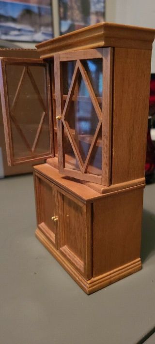 dollhouse miniature china cabinet 1:12 wood 2