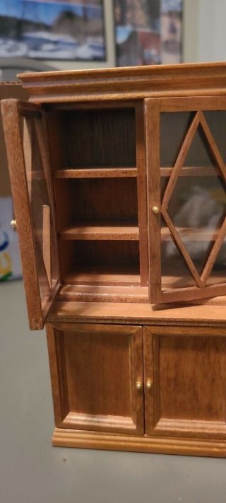 dollhouse miniature china cabinet 1:12 wood 3