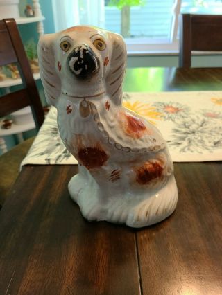 Classic Porcelain Staffordshire Spaniel Dog Figurines 10 " Tall