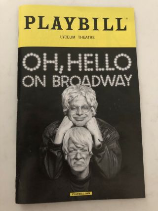 Oh,  Hello On Broadway Playbill Nick Kroll John Mulaney Lyceum Sept 2016