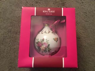 Royal Albert Old Country Rose Ornament Round Christmas Tree Ball Collectible Nib
