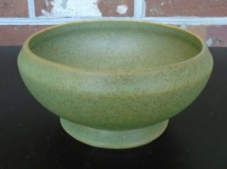 Vintage Mccoy Usa Floraline Pottery Flower Planter Pot Speckled Olive Green