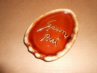 Vintage Hull Art Pottery Brown Drip Glaze Spoon Rest Dinnerware