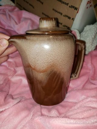 Frankoma Pottery Brown Coffee Tea Pot With Lid 5t 5 T Vtg Mid Century Pitcher