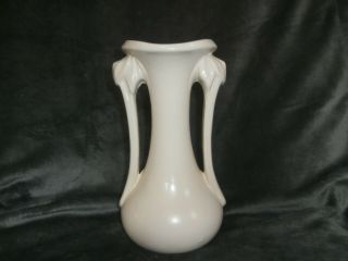 Vintage Mccoy White Double Handle Pottery Vase