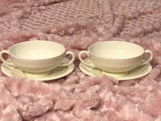 Wedgwood Of Etruria & Barlaston Edme Footed Cream Soup Bowl And Saucer