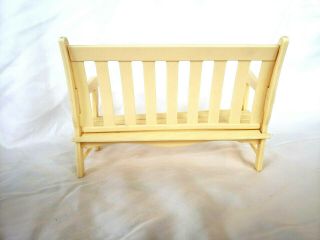 Barbie Size Patio Bench - Outdoor Furniture - Cream Color - Sitting Bench - Plastic 3