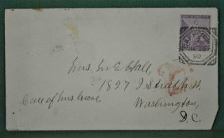 Cogh South Africa Stamp Cover 1890 Cape Town To Usa Via London (z227)