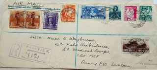 South Africa 1942 Fairview Regist Cover To Field Ambulance Somaliland A.  P.  O.  7