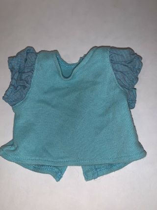 American Girl Doll Bitty Baby Teal Twin Shirt For Denim Jumper Outfit
