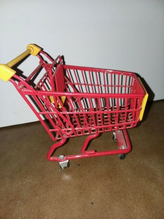 Grocery Cart With Wheels.  Vinyl Covered Metal.  For 10 - 14  Doll.  Ex