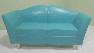 2007 Mattel Barbie Doll My Dream House Teal Blue Sofa Couch Furniture