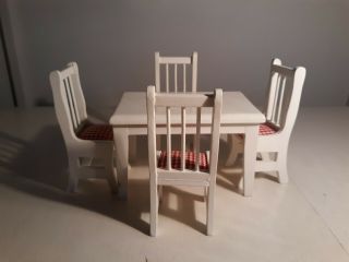Dollhouse Miniature Kitchen Table Chairs Set 1:12 Really