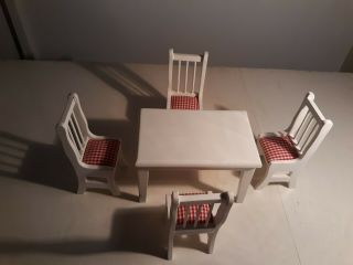 Dollhouse Miniature Kitchen Table Chairs Set 1:12 Really 2