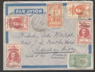 French Somalia To France Airmail Cover 1939 W 6 Stamps