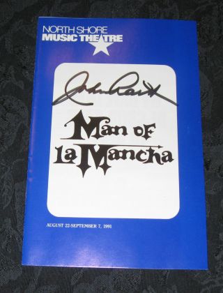 Playbill Man Of La Mancha Signed By John Raitt,  North Shore Music Theatre,  1991