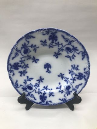 Antique Flow Blue Plate Colonial Meakin C.  1900