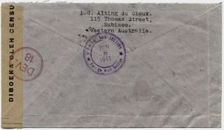 Neth Indies,  WWII Airmail,  1941 Regis Cover to Philippines w/1941 Semi - Postal Set 2