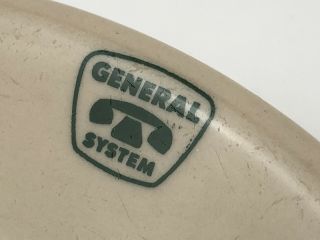 Vintage General System Telephone Advertising Restaurant Ware Wallace China Dish