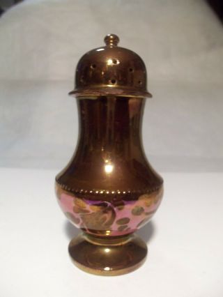 Antique 1820s - 40s Staffordshire PINK & COPPER LUSTER POTTERY PEPPER POT SHAKER 2