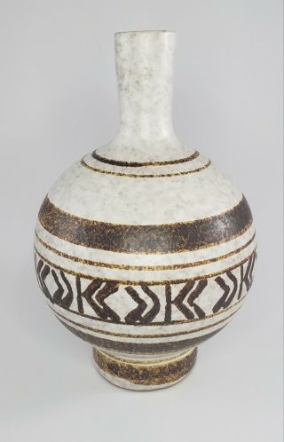 Vintage Pottery Craft Stoneware Usa Ca Mcm Southwest Design Vase Jar