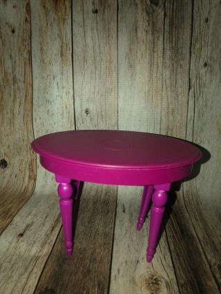 2008 Barbie Dream House Townhouse Purple Oval Kitchen Dining Room Table