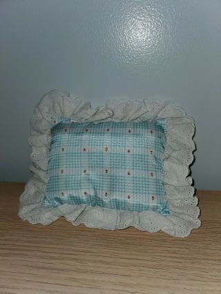 American Girl Bitty Baby Lace Trimmed Teal Crib Bedding Pillow