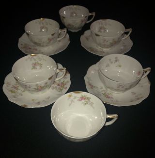 Antique Limoges France C.  Ahrenfeldt Depose Cup Tea Saucer Set Porcelain