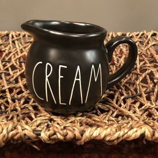 Rae Dunn Black Cream Creamer Container For Coffee Cream