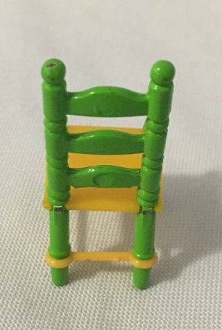 1980 Mattel Littles Doll Miniature Furniture Metal Dining Room Green Chair 2