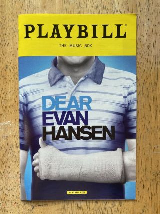 Dear Evan Hansen Broadway Playbill Ben Platt,  Laura Dreyfuss,  Will Roland