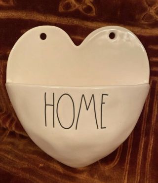 Rae Dunn Heart Shaped Home Ceramic Wall Pocket Planter