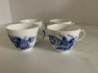 Royal Copenhagen “blue Flowers Braided” Set Of 4 Cups No Saucers
