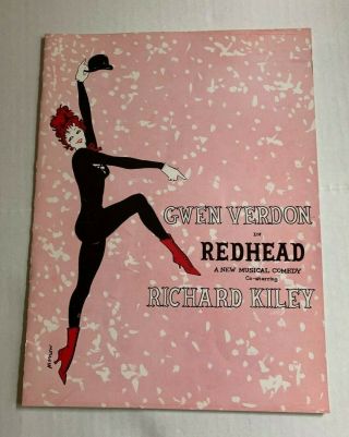 " Redhead " Souvenir Program 1958 Gwen Verdon,  Bob Fosse