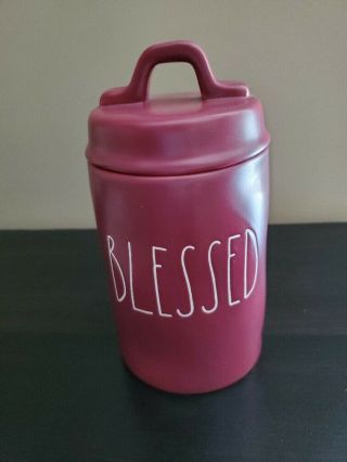 Rae Dunn Magenta Blessed Burgundy Canister Candle Ll Cinnamon Apples Fall