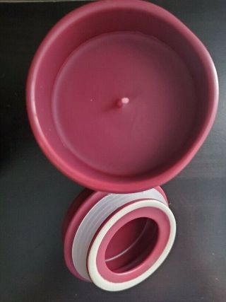 Rae Dunn Magenta BLESSED Burgundy Canister CANDLE LL Cinnamon Apples FALL 3