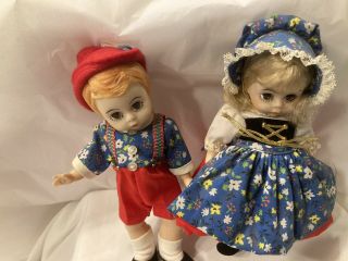 Vintage Madame Alexander Hansel & Gretel Dolls With 454 Box